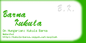 barna kukula business card